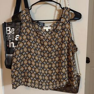 EARTHBOUND Black and Gold Patterned Tank Top